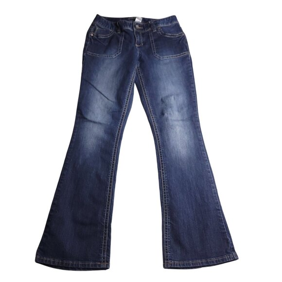 Maurices Womens Bootcut Jeans 7/8 Dark Wash Low Rise Stretch - Picture 5 of 7